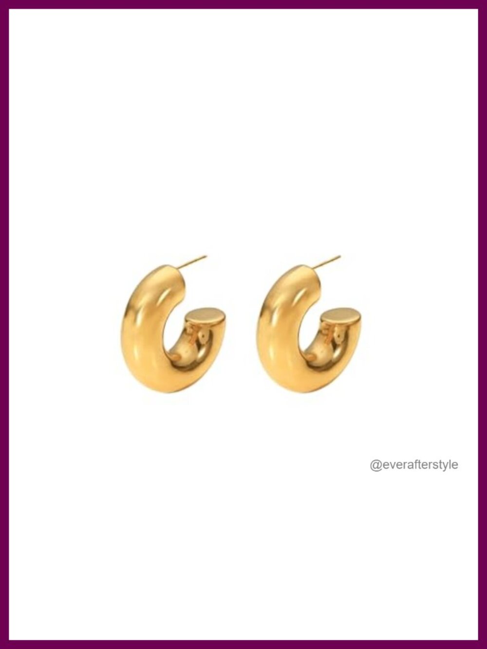 18k Gold Filled Hoop Statement Earrings Tarnish-Free for Women